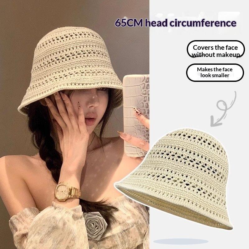 Bucket Hat Straw - Women Hollow Out Straw Bucket Hat