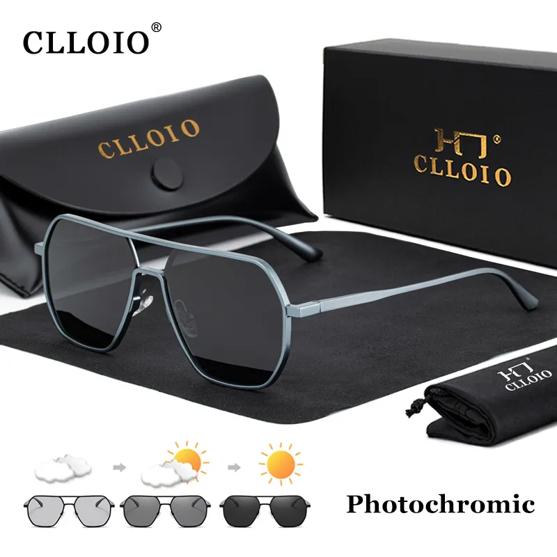 Sunglasses Aviator Polarized - CLLOIO Mới Thời Trang Nhôm Photochromic