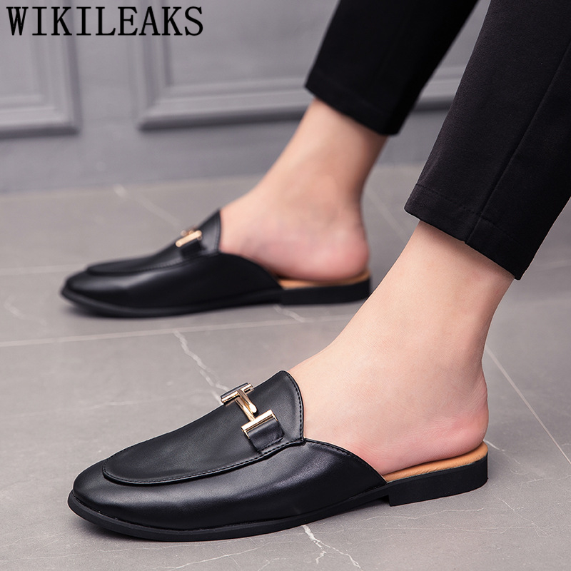 Đen Nửa Giày Cho Nam Giày Da N - đánh giá và giá Flip Flop Leather Men