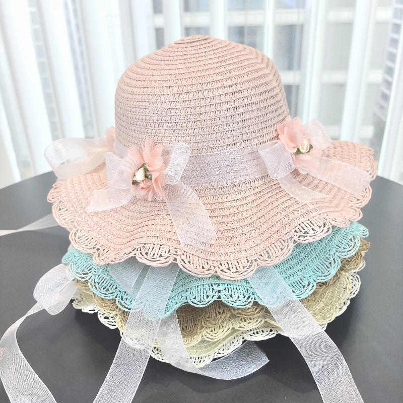 Girls 2pcs Straw Hat Solid Col - đánh giá và giá Bucket Hat Straw