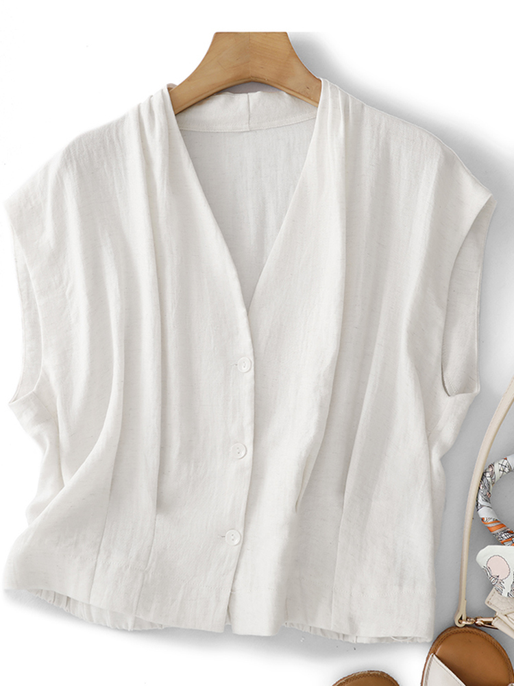 Loose Fit Cotton Linen Sleevel - đánh giá và giá Linen Shirt Breathable